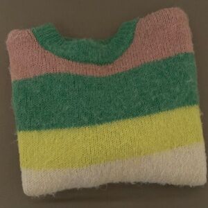 A New Day Women's Striped Sweater - Green, Pink, Yellow, Cream